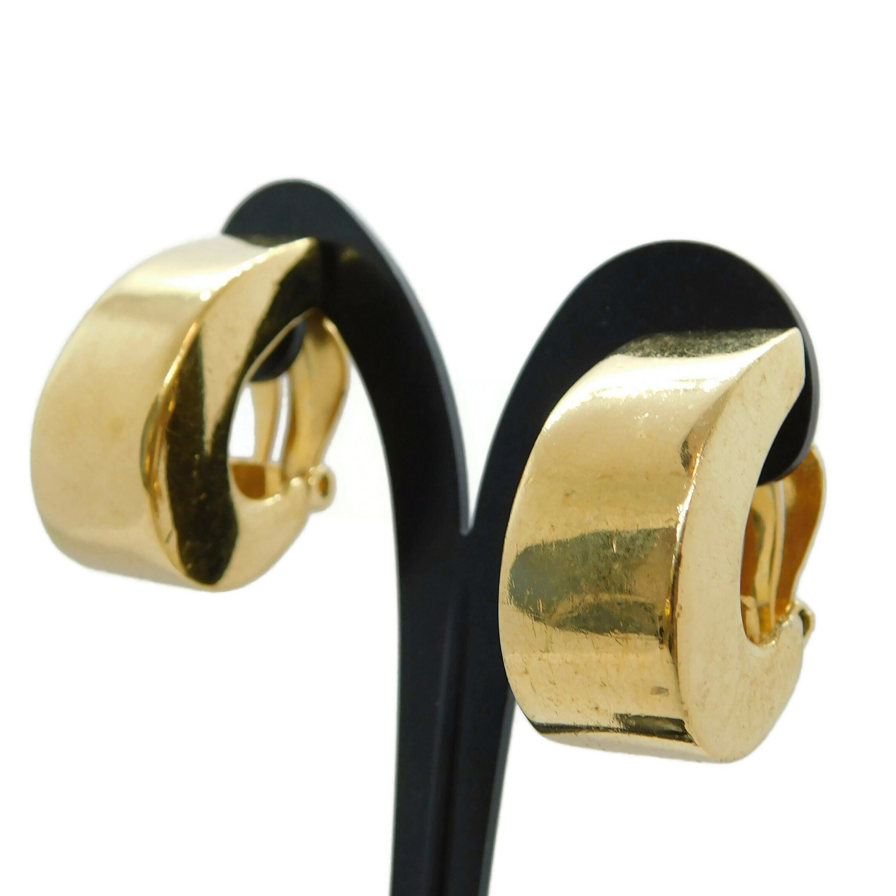 CINER Gold Tone Metal Plating Half Loop Clip Earrings. - Etsy