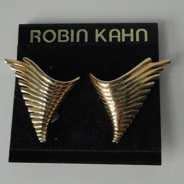 Robin Kahn 1980's Gold tone Clip On Earrings.