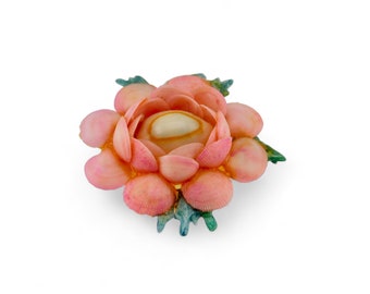 Vintage Dyed Seashell Flower Brooch. Seashell  Flower Art Brooch.