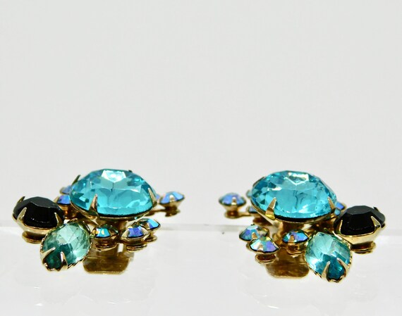 Gorgeous Blue,Black AB Rhinestones and Lava Glass… - image 8