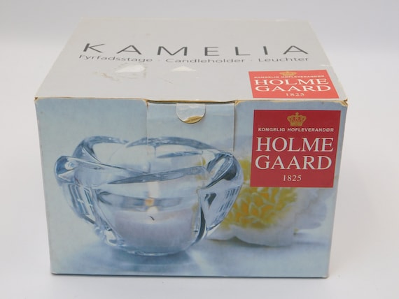 HOLMEGAARD 1825 KAMELIA Crystal Candle Holder. Made in Denmark