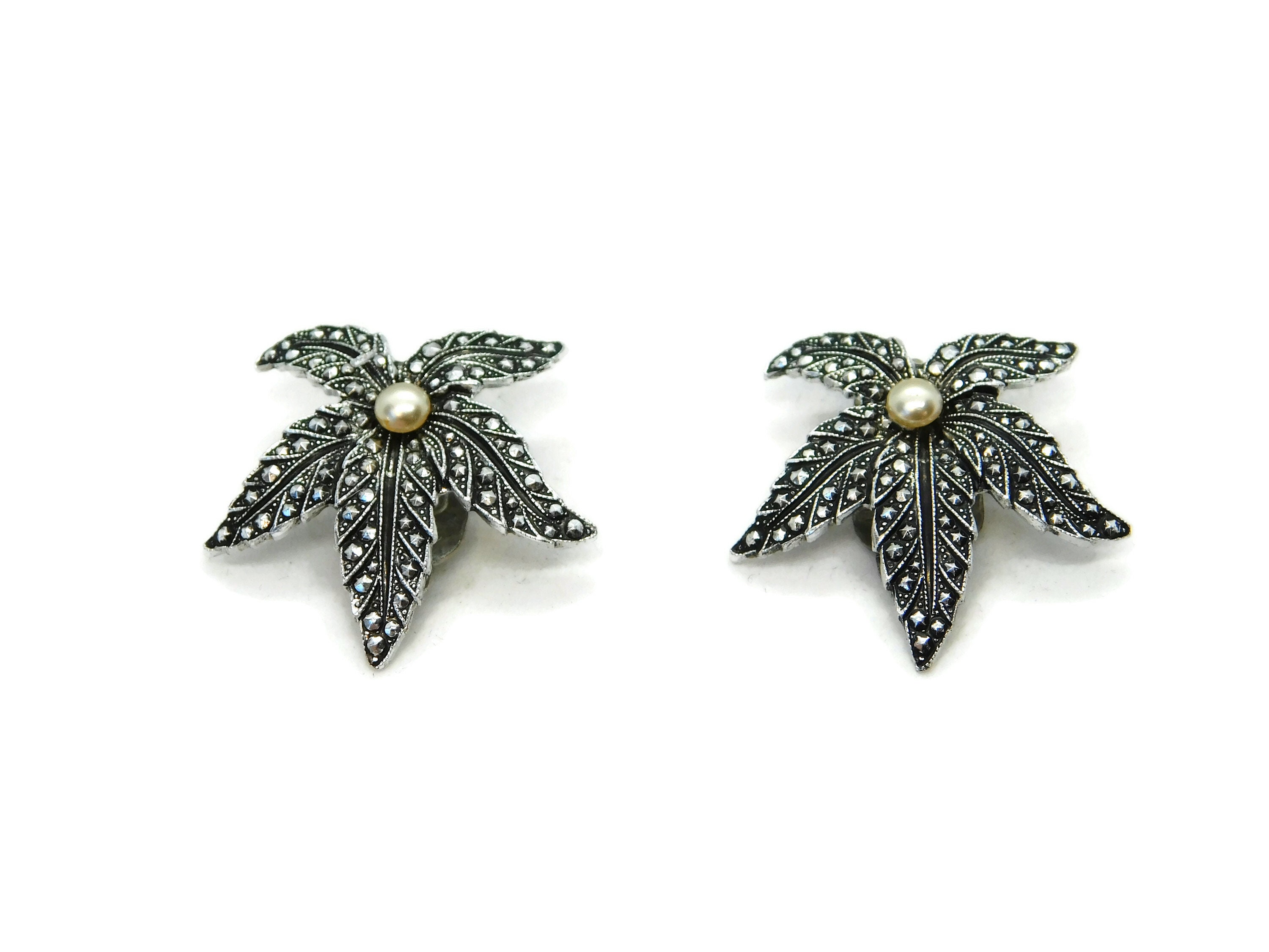Boucles D'oreilles Clips Vintage WEST GERMANY En Lucite Transparent - Style Moderniste - Occasion Excellent état