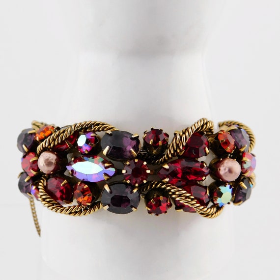 Stunning KRAMER Of N.Y Rhinestones Bracelet. Red,… - image 4