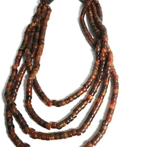 Vintage Monies Gerda Lynnggaard 4 Strands Horn Runway Necklace.