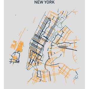 NEW YORK Radsport-Karte (digitaler Download, Verhältnis 20x25, hohe Auflösung)