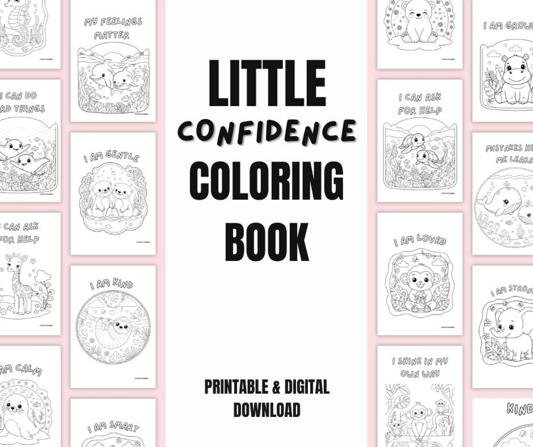 Printable & Digital Affirmation Coloring Book for Kids | Confidence and ...