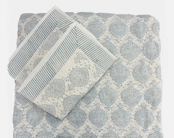 Handtryckta spadedesignade täcken och örngott