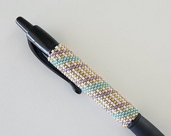 Ophelia Mint & Orchid Beaded Pen Cover Wrap