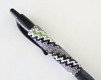 Papa Don't Preach Purple Lightning Beaded Pen Cover Wrap