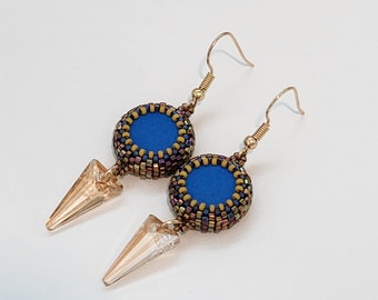Egyptian Essense Crystal Spike Dangle Earrings