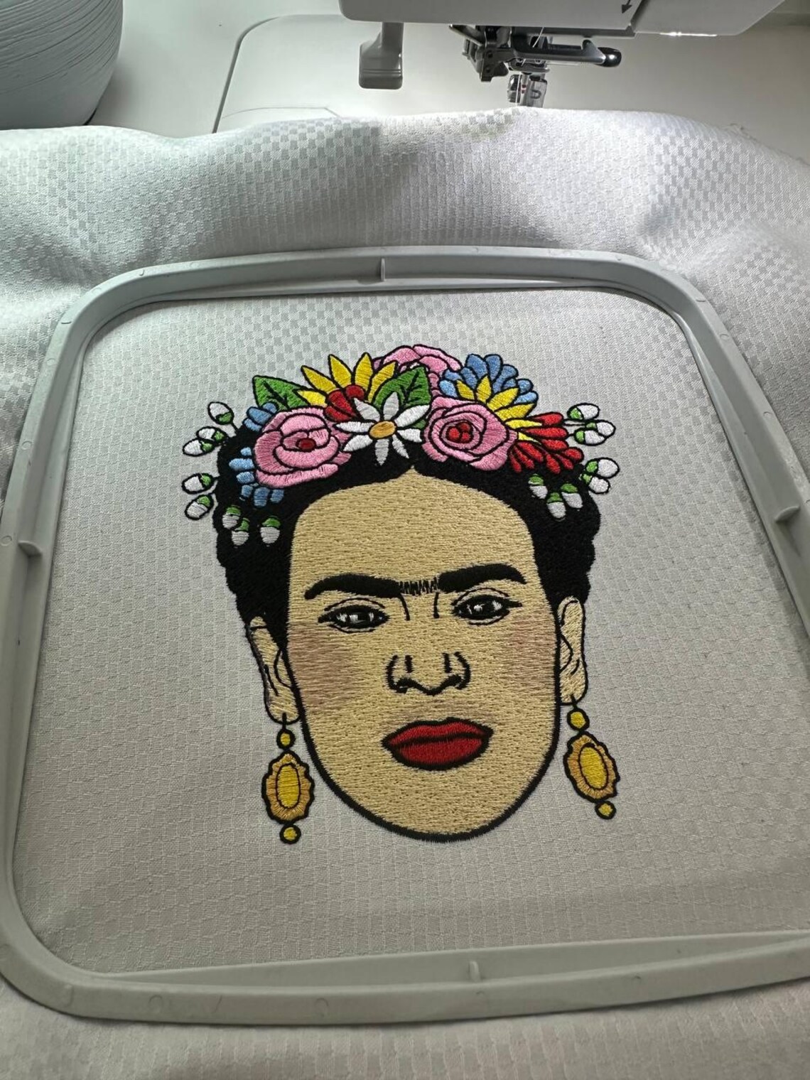 Frida Adding Machine Frida Kahlo Machine Embroidery Design – Colorful Mexican Folk Art ...
