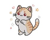 Chibi Cat Machine Embroidery Design - Adorable Kitten Digital File - Playful Anime Kitty - Digital Stitch Pattern for Machine Embroidery PES
