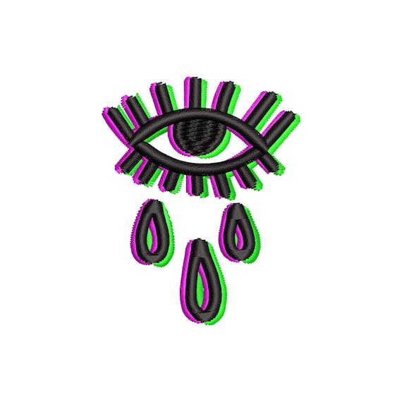 Glitch Eye Embroidery Design | Vaporwave Style Digital Eye | Edgy Machine Embroidery File | Instant Download for Urban Projects PES JEF DST
