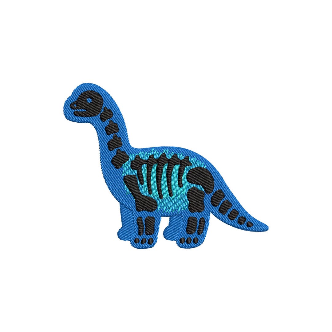 Dinosaur Skeleton Embroidery Design – Cute Brontosaurus Machine ...