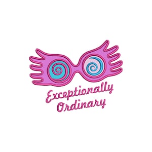 Exceptionally Ordinary Glasses Embroidery Design – Luna Lovegood Inspired Machine Embroidery Pattern – Whimsical Wizard Decor For Wizards