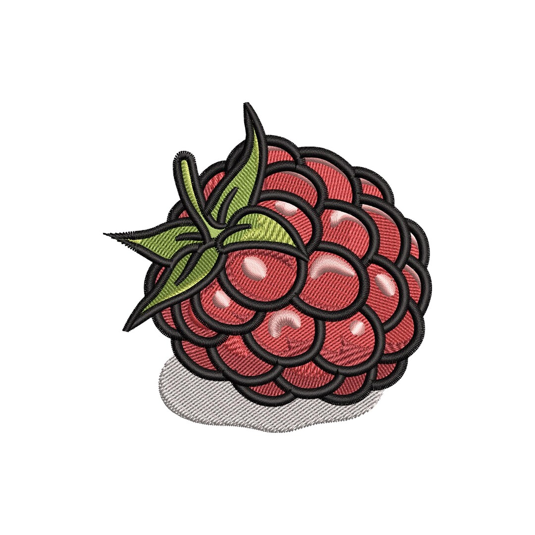 Raspberry Embroidery Design, Berry Machine Embroidery File, Fruit ...