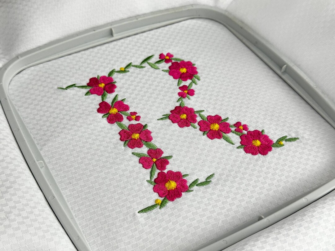 Floral Letter R Embroidery Design | Monogram Alphabet Machine ...