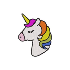 Unicorn Head Embroidery Design | Rainbow Cute Unicorn Machine Embroidery File | Kawaii Fantasy Patch Pattern | Kids Magical Instant Download