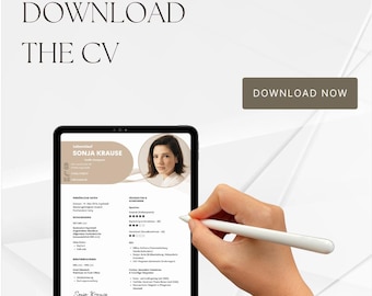 Plantilla de currículum Word, Google Docs & Pages, plantilla de aplicación en alemán, plantilla de currículum, currículum moderno, plantilla de CV profesional