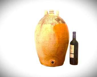 Antica brocca/cruche francese gigante per olio d'oliva o di noce.