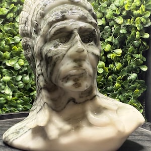 Hand-Carved Indian Jade Statue: Spiritual Gemstone Decor