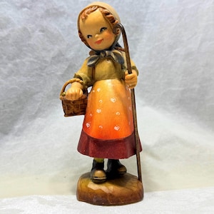 Vintage ANRI &#39;To Market&#39; Hand-Carved Wood Figurine – Italian Carving by Juan Ferrandiz – Made in Italy – Collectible Folk Art