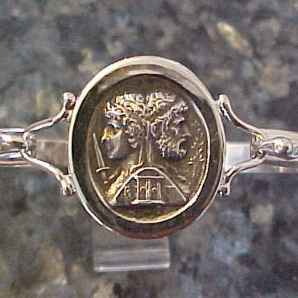 Bracelet Janus, Dieu du nouveau départ en argent sterling fait main lourd