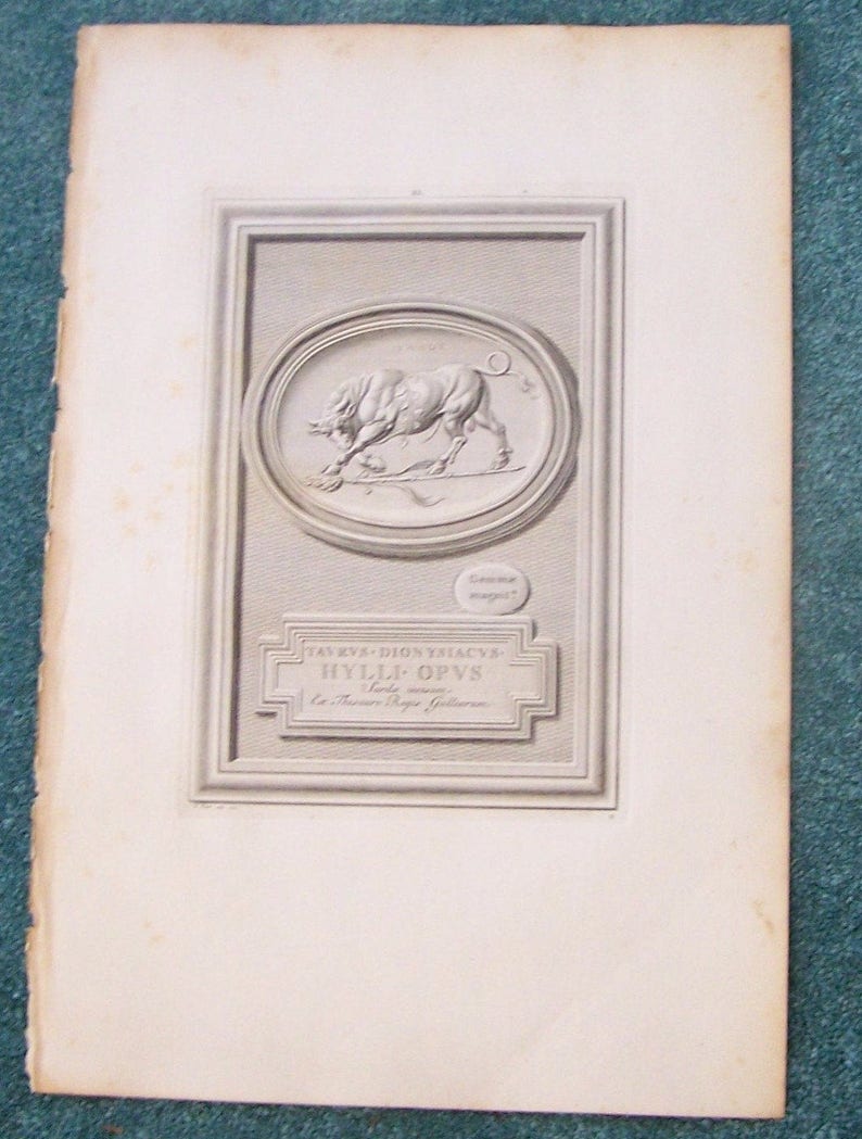 Taurus the Bull Antique Print