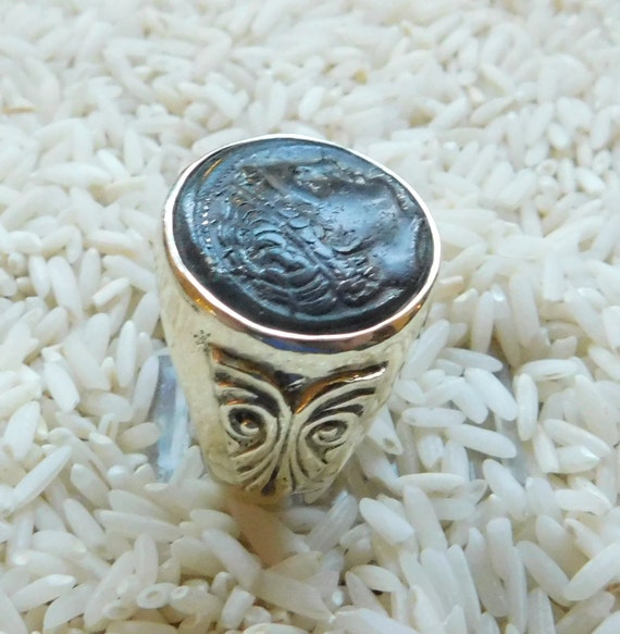 14k Ring With An Apollo Authentic Ancient Coin Mi… - image 3