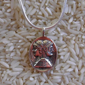 Janus Pendant, god of new beginnings in Sterling Silver
