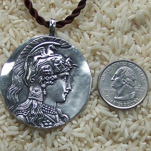 Large Sterling Silver Athena/Minerva Statement Pendant