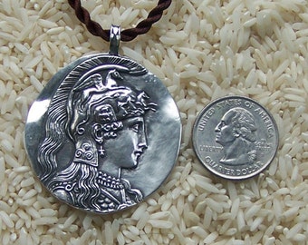 Large Sterling Silver Athena/Minerva Statement Pendant