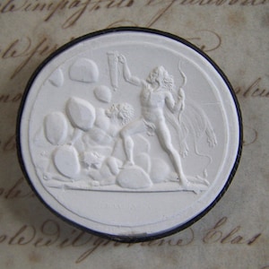 Antike Grand Tour Cameo Pflaster aus dem Jahr 1800 von Hercules