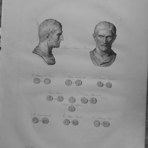 Brutus Large 23 1/2 by 17 1/2 Antique Print of  the Roman Drusus, Son of Caligula