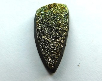 Natural Golden Pyrite Drusy 21x10 mm