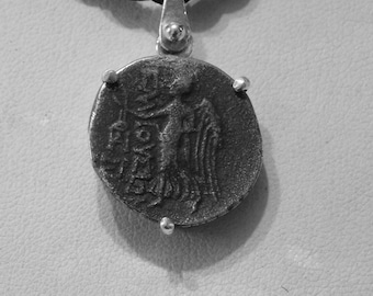 Nike, Authentic Ancient Coin From the Seleukid Kingdom, Demetrios II 129-125 B.C