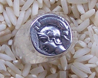 Ancient Coin Ring Replica of Athena