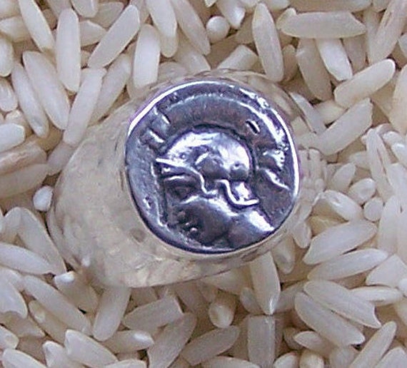 Ancient Coin Ring Replica of Athena
