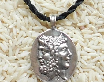 Janus Pendant, god of new beginnings Sterling Silver Pendant