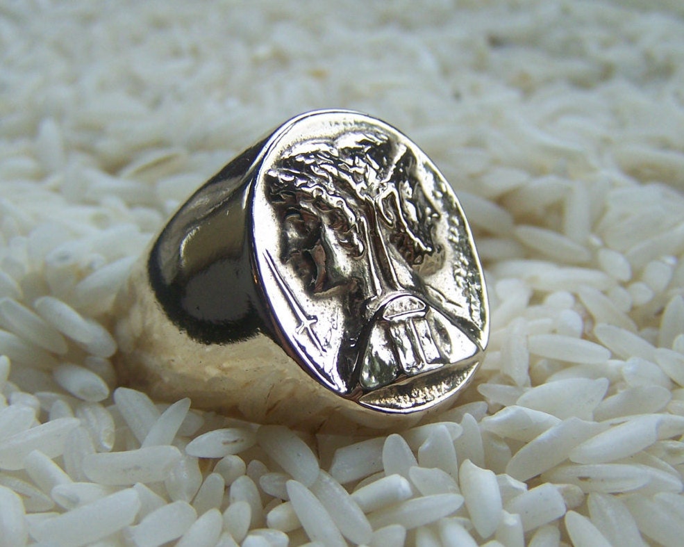 Janus Ring, God of New Beginnings Mans Ring in Sterling