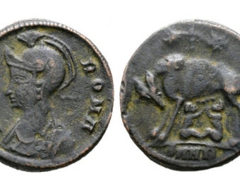 Authentic Ancient Roman Coin Celebrating Constantinople as the New Capital of the Roman Empire