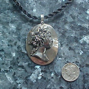 Flora, Goddess of Flowers Sterling Silver Cameo Pendant