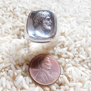 Roman Emperor Marcus Aurelius Sterling Silver Mans Ring