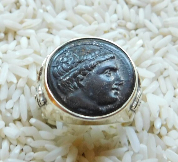 14k Ring With An Apollo Authentic Ancient Coin Mi… - image 2