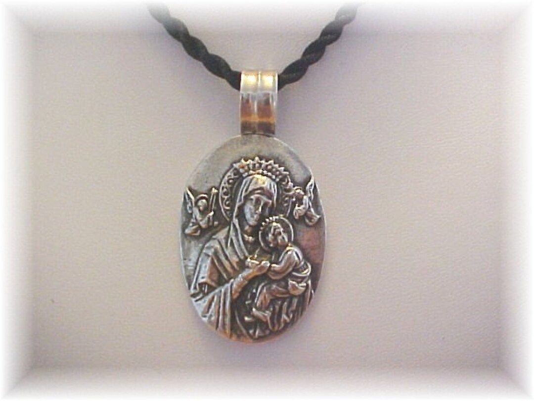 Madonna and Child Heavy Sterling Silver Pendant - Etsy