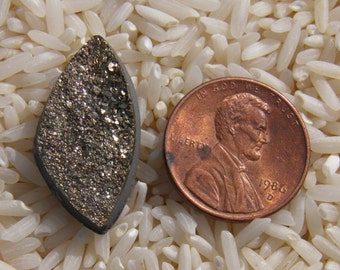Natural Rainbow Pyrite Drusy 26x13 mm