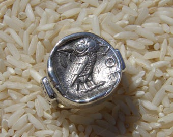 Athenian Owl Coin Replica Mans Ring, Mens Ring