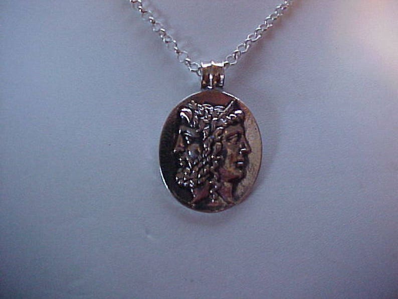 god of new beginnings Sterling Silver Pendant Janus Pendant
