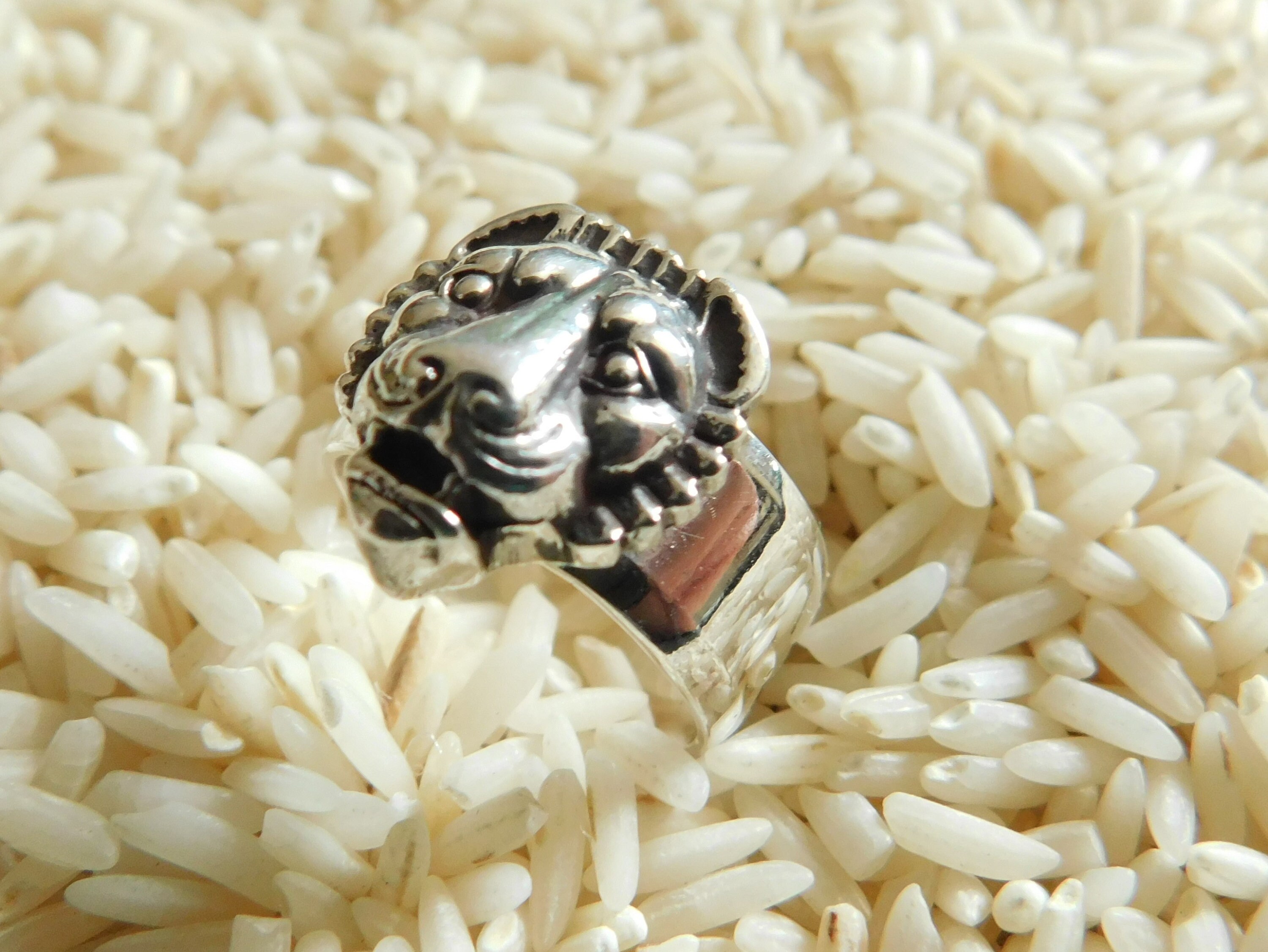 SILVER DESIGN LION WIDE RING/シルバー/リング（Sterling