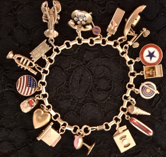 Vintage 14k Chunky Charm Bracelet 1950s